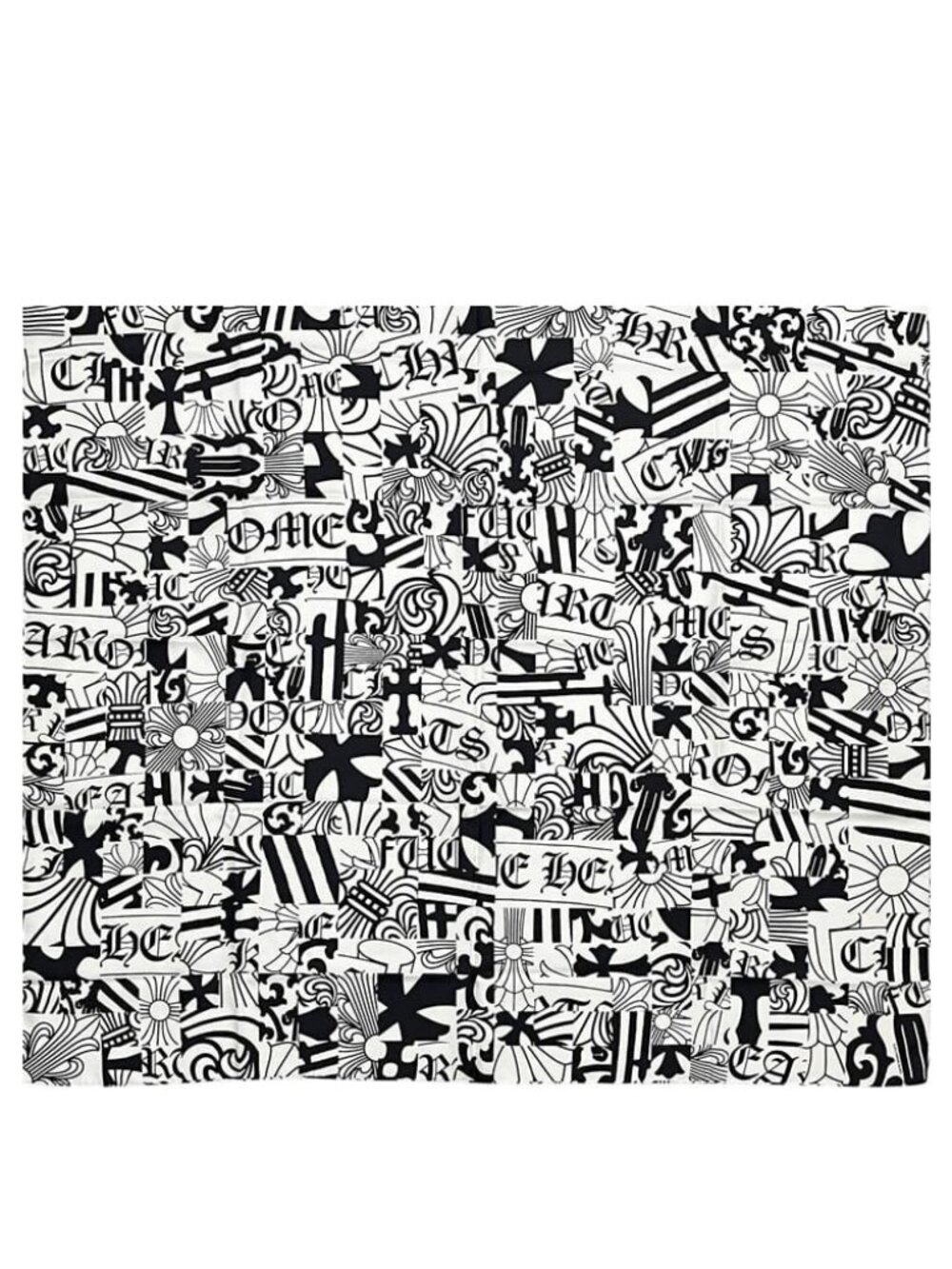 Chrome Hearts Scarf Large Silk White Black